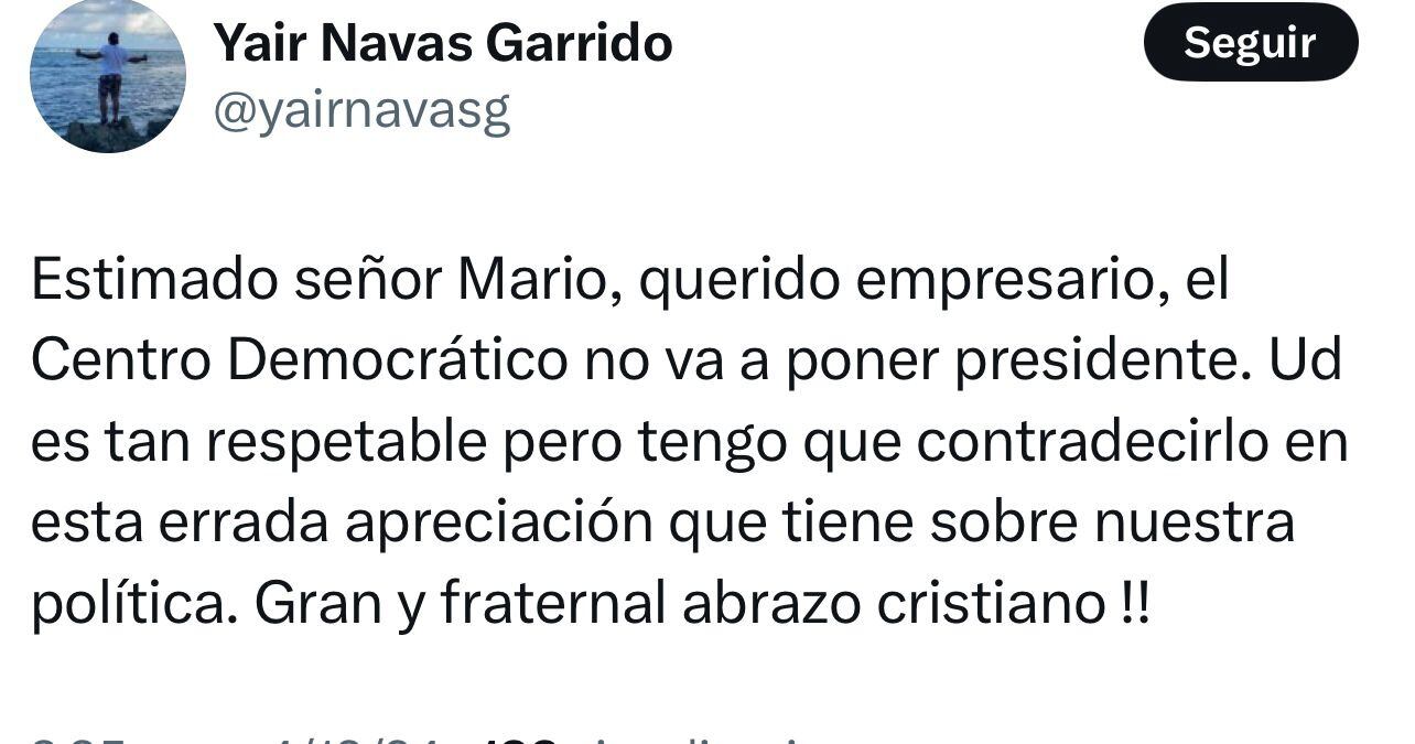 Respuesta a Mario Hernández.