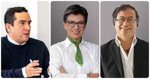 Edward Rodríguez, Claudia López y Gustavo Petro