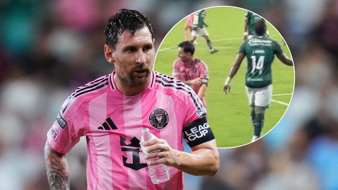 Lionel Messi tuvo reacción al instante luego del abrazo del colombiano Jhohan Romaña.