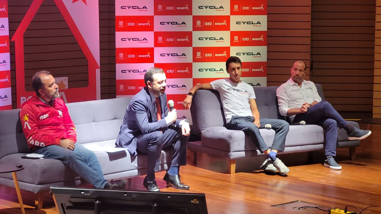 Egan Bernal en la presentación del Gran Fondo de Bogotá