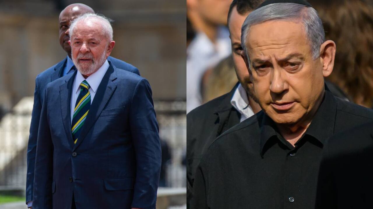 El presidente de Brasil, Luiz Inácio Lula da Silva y el primer ministro de Israel, Benjamín Netanyahu.