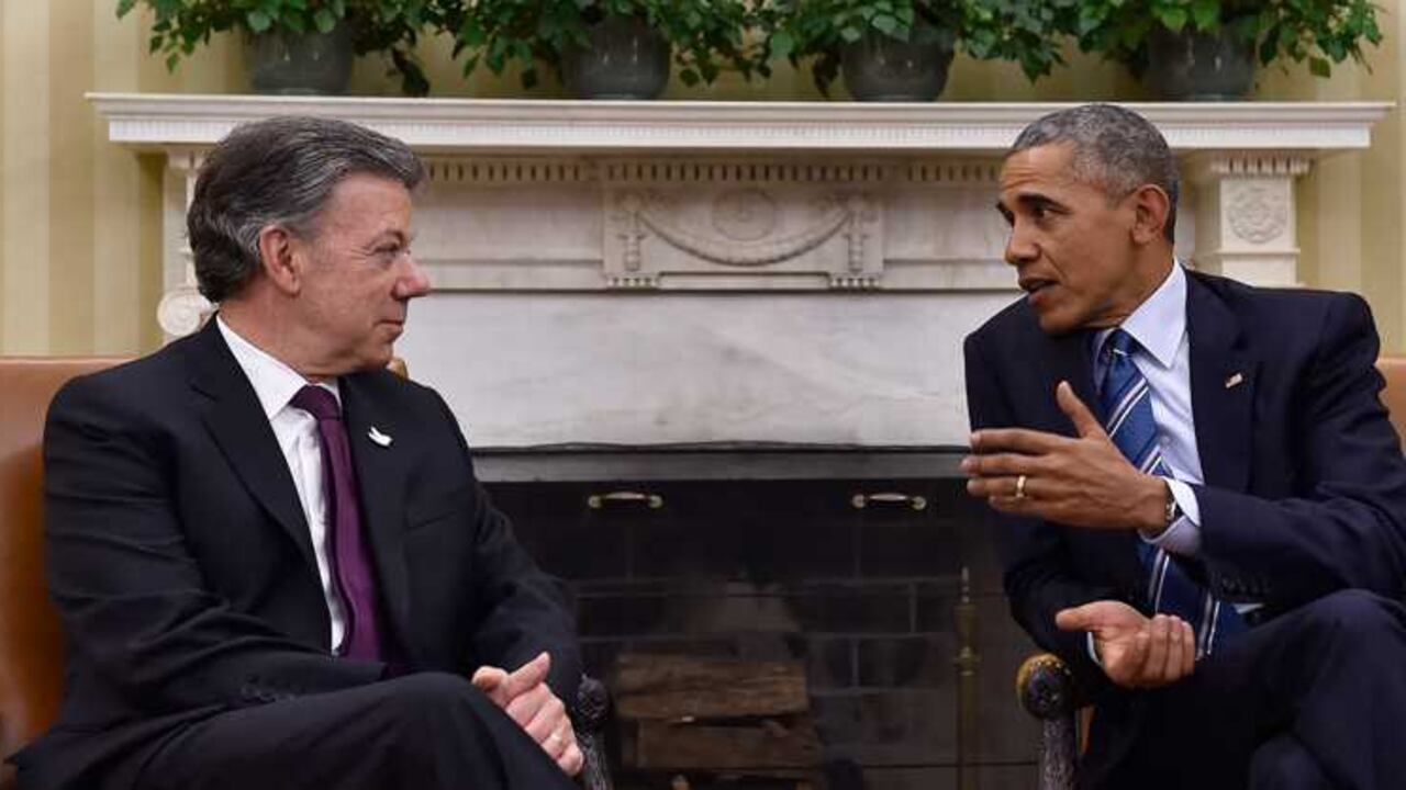 Encuentro entre los presidentes Barack Obama y Juan Manuel Santos.