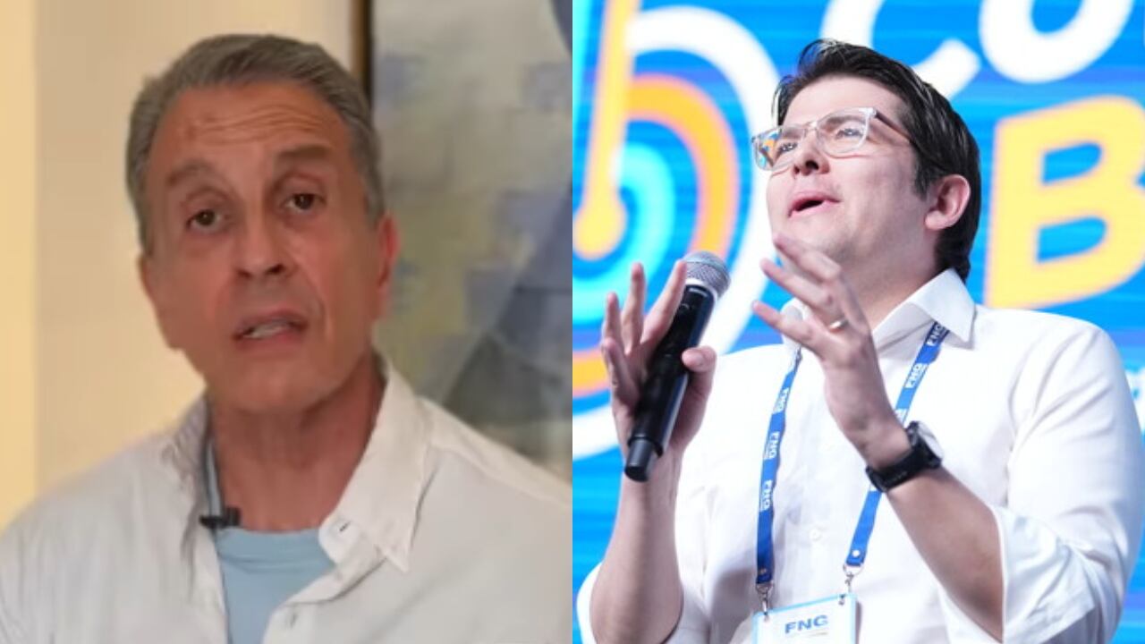 De izquierda a derecha: El neurocirujano Fernando Hakim y el senador Miguel Uribe Turbay.