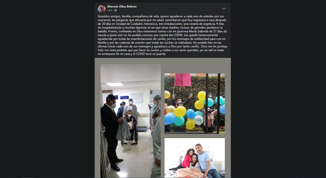 Mensaje de Marcela Ulloa
