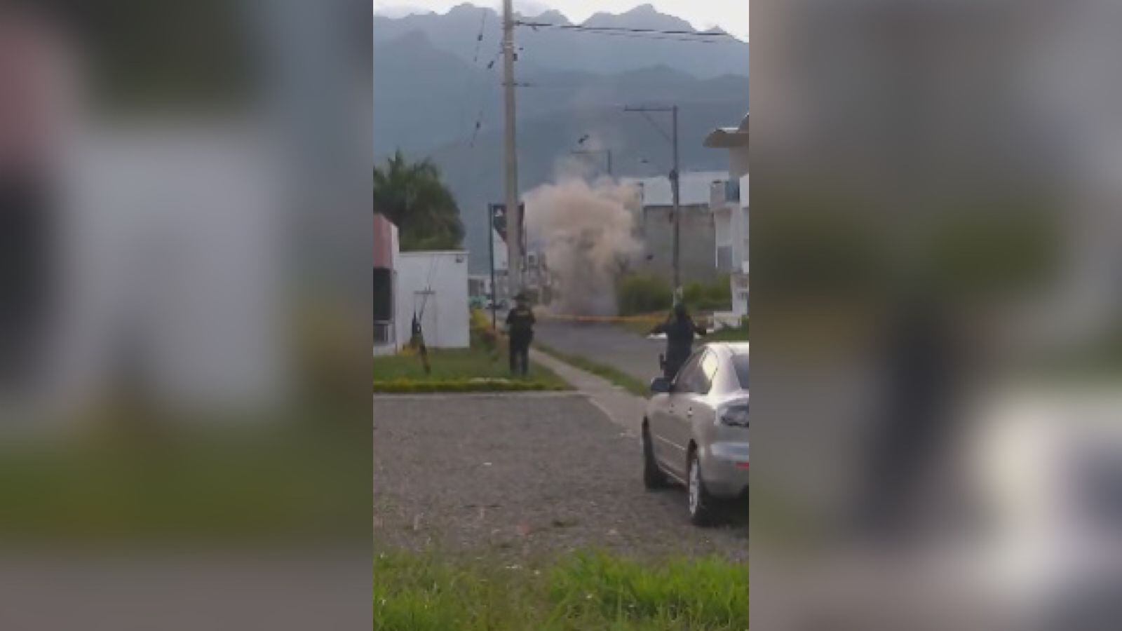 Detonación controlada de la granada lanzada a la fuerza pública.