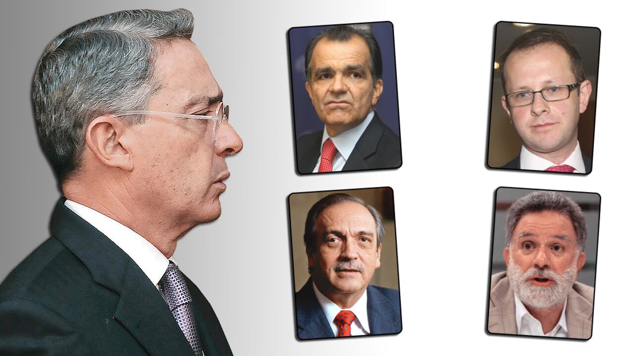 Álvaro Uribe Vélez, Óscar Iván Zuluga, Andrés Felipe Arias, Luis Alfredo Ramos y Luis Carlos Restrepo.
