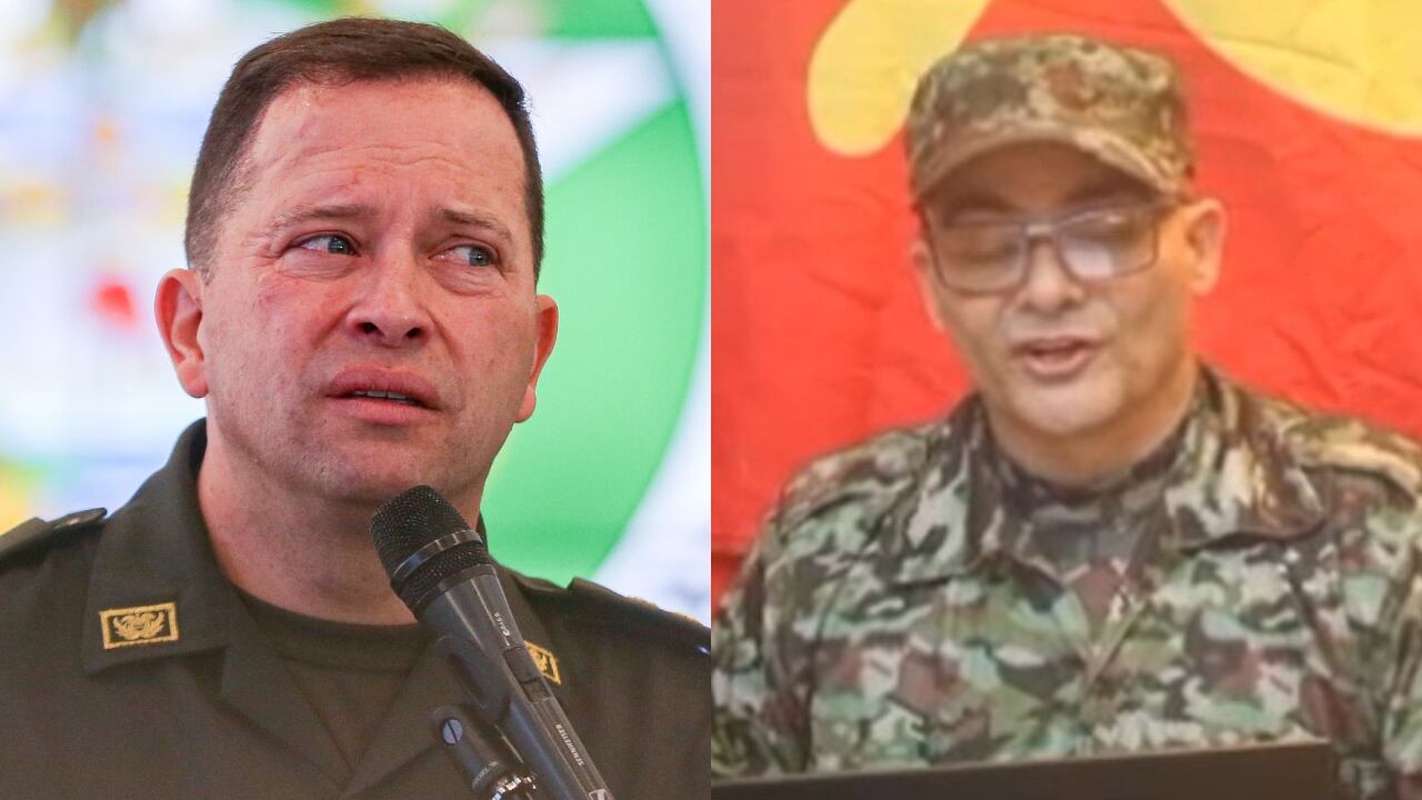 De izquierda a derecha: El general Carlos Fernando Triana y alias Iván Mordisco.