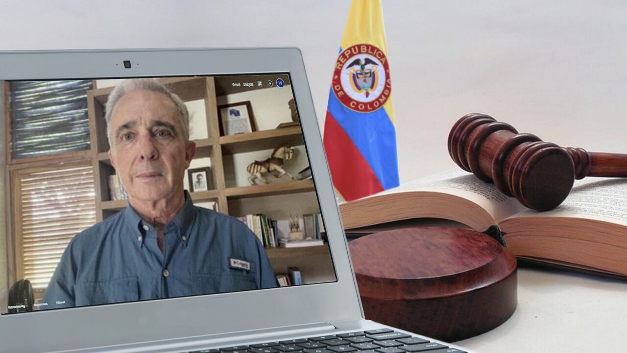 Álvaro Uribe audiencia virtual / Fotomontaje SEMANA