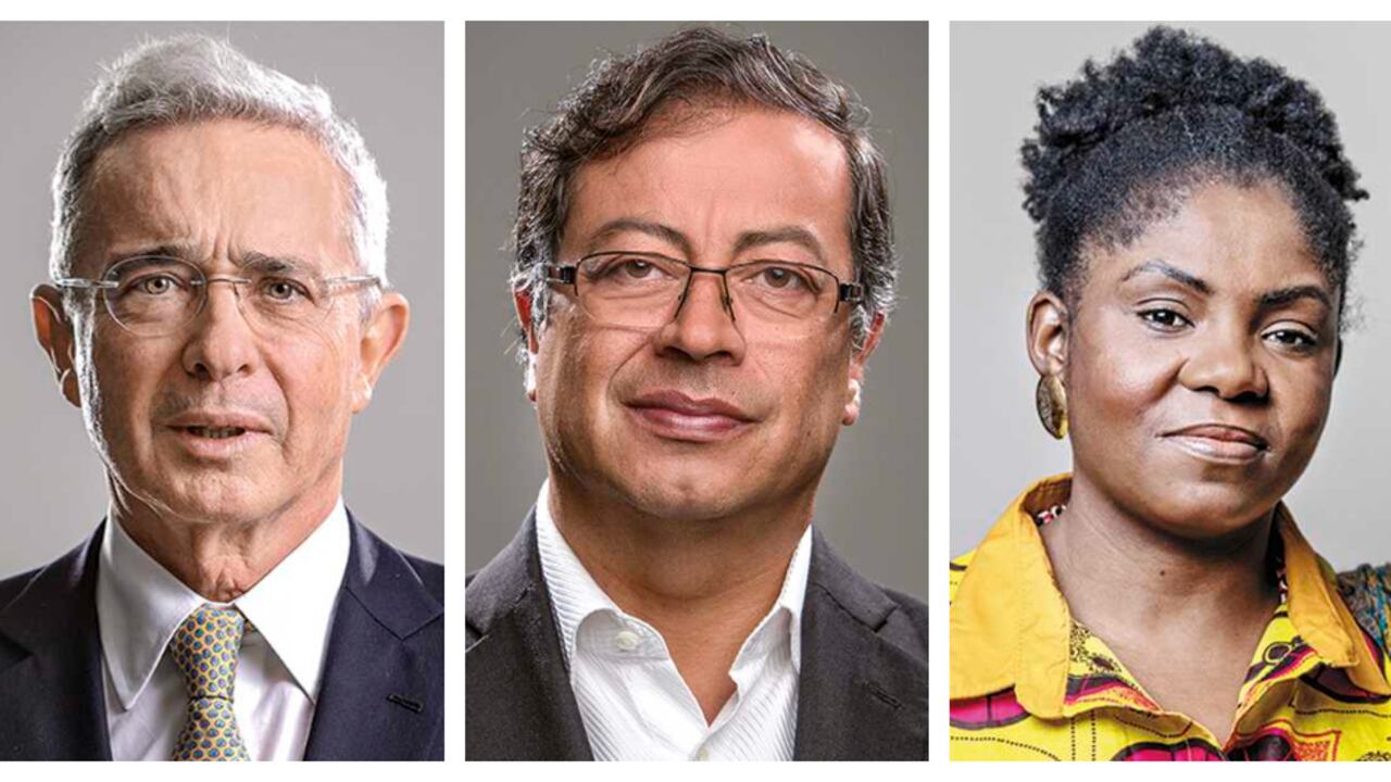 Álvaro Uribe, Gustavo Petro y Francia Márquez.