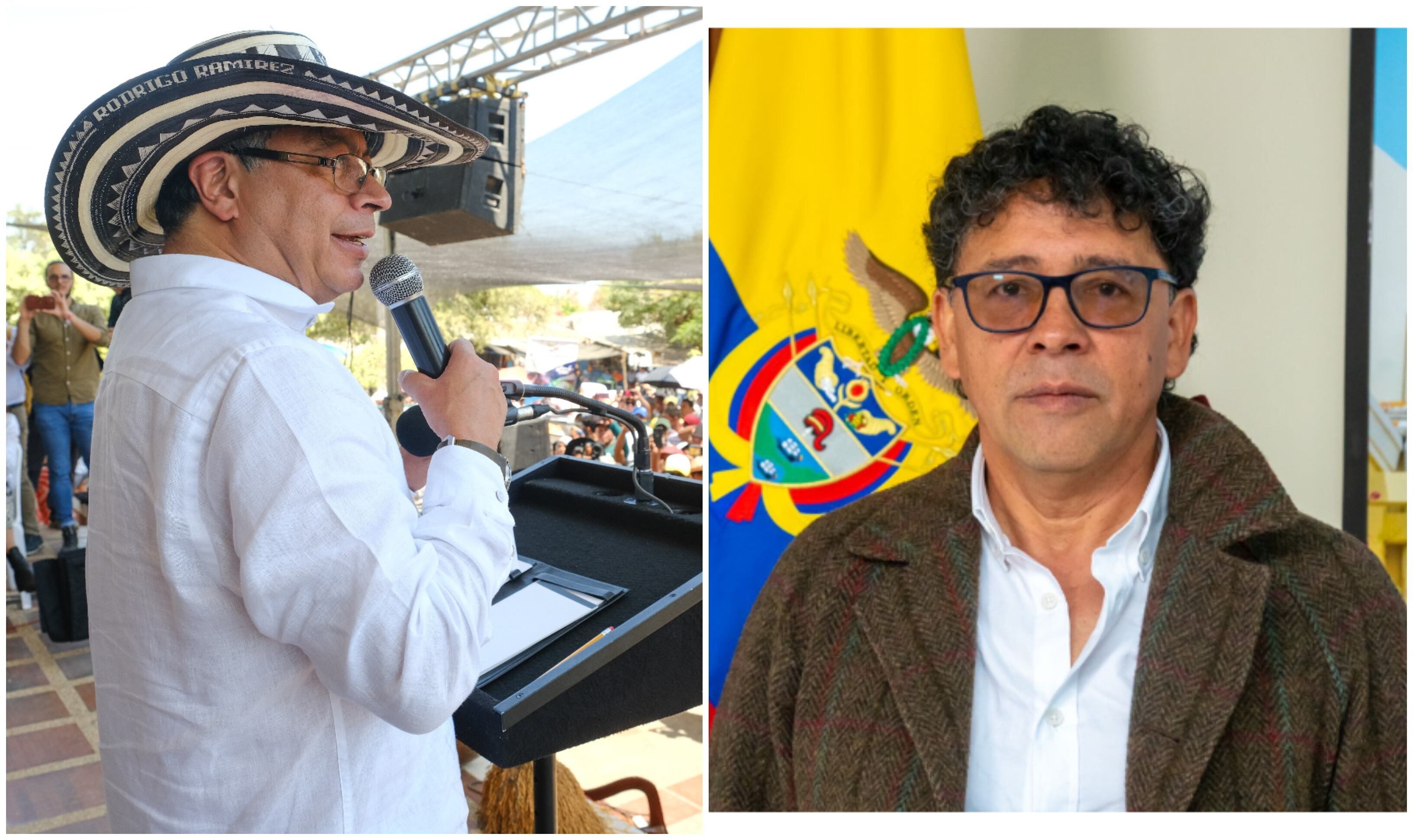 El presidente Gustavo Petro y Javier Pava, director de la UNGRD.