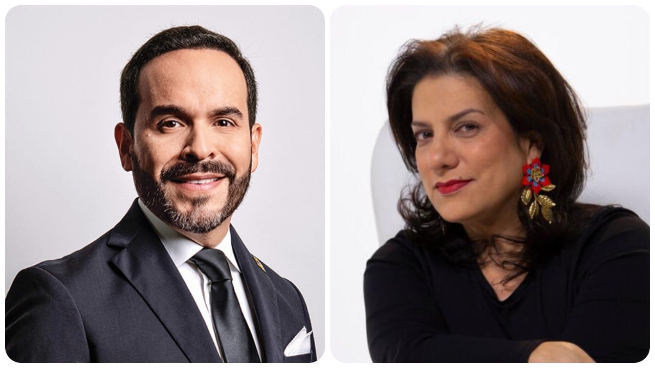 El presidente de la República, Abelardo De La Espriella, y la ministra de Tecnologías de la Información y las Comunicaciones, Alexandra Falla.