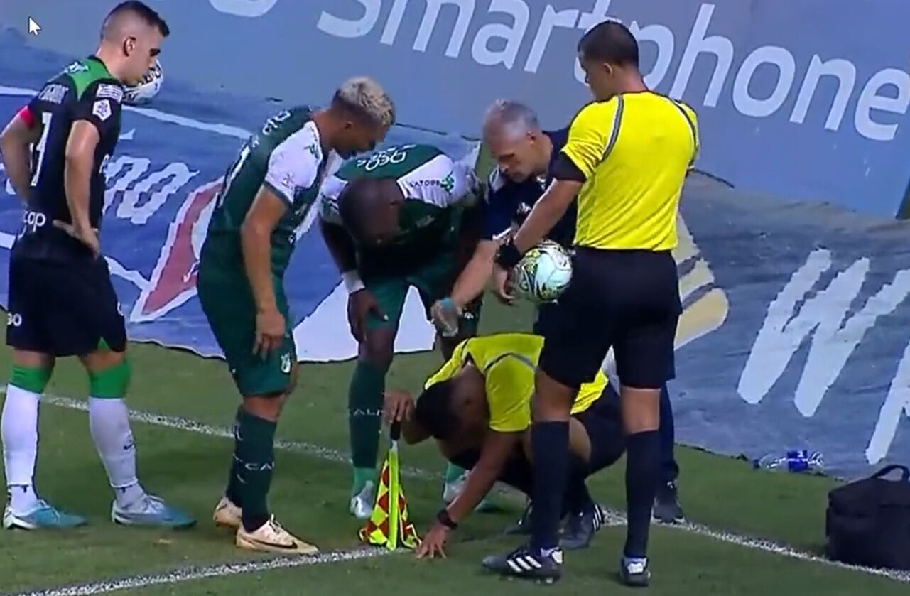 Línea fue agredido durante el Deportivo Cali - Atlético Nacional.