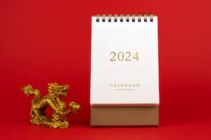 Calendario del Año Nuevo Chino 2024 del Dragón.