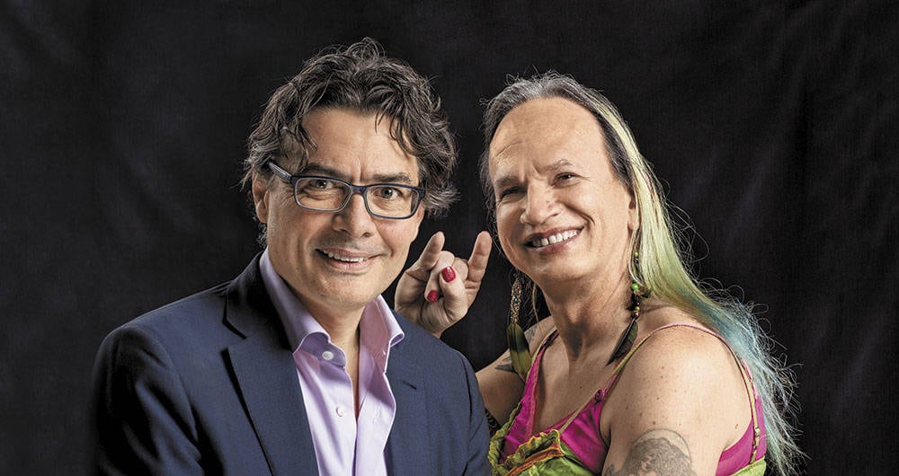 Alejandro Gaviria, rector de la Universidad de Los Andes, y Brigitte Baptiste, rectora de la Universidad EAN. Foto: Pilar Mejía