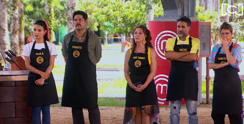 Paola Rey, Roberto Cano, Cony Camelo, Jacko Toukhmanian y Marcela Gallego enfrentaron un reto de eliminación en MasterChef Celebrity.