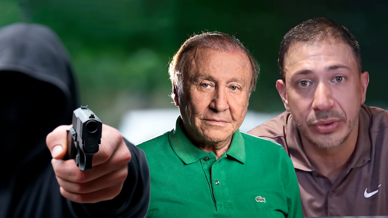 RODOLFO HERNÁNDEZ, RODOLFO JOSÉ HERNÁNDEZ (el hijo), Y UN HOMBRE DISPARANDO CONTRA EL EXCANDIDATO PRESIDENCIAL