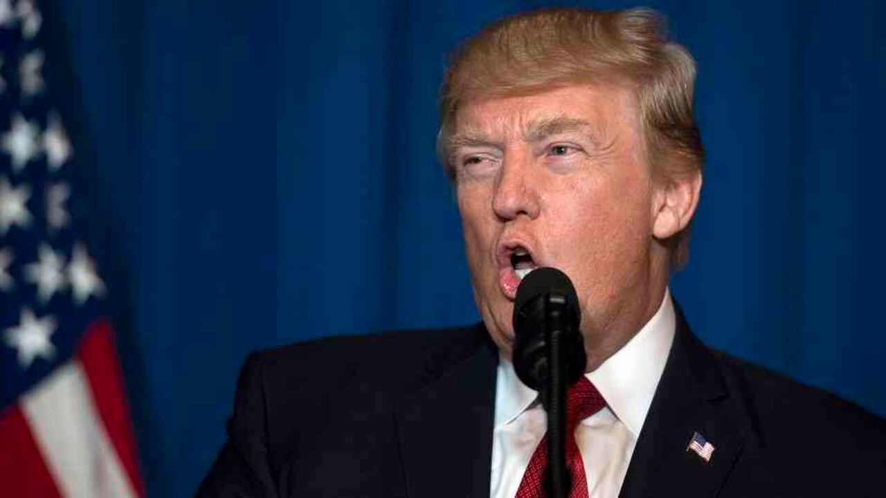 Donald Trump en su conferencia de prensa.