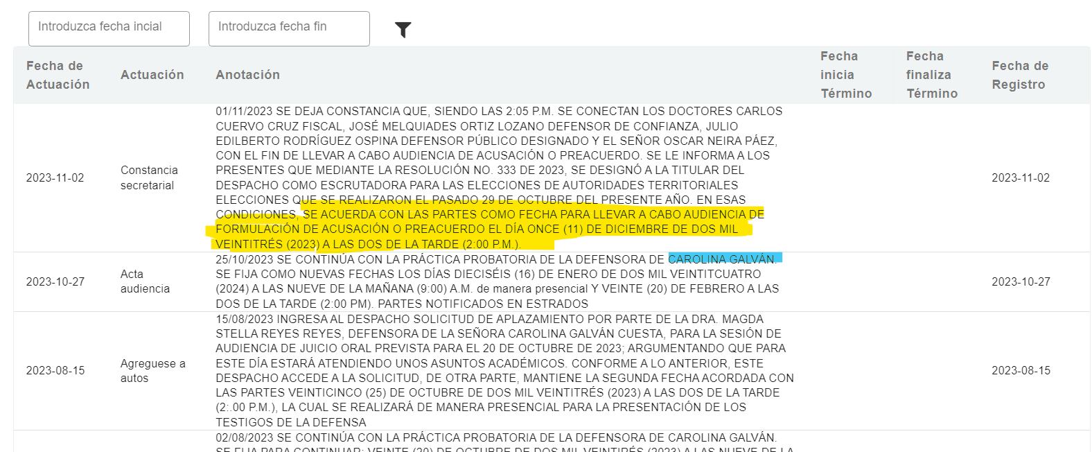 Juez fijó fecha para inicio del juicio por la desaparición de Sara Sofía Galván.