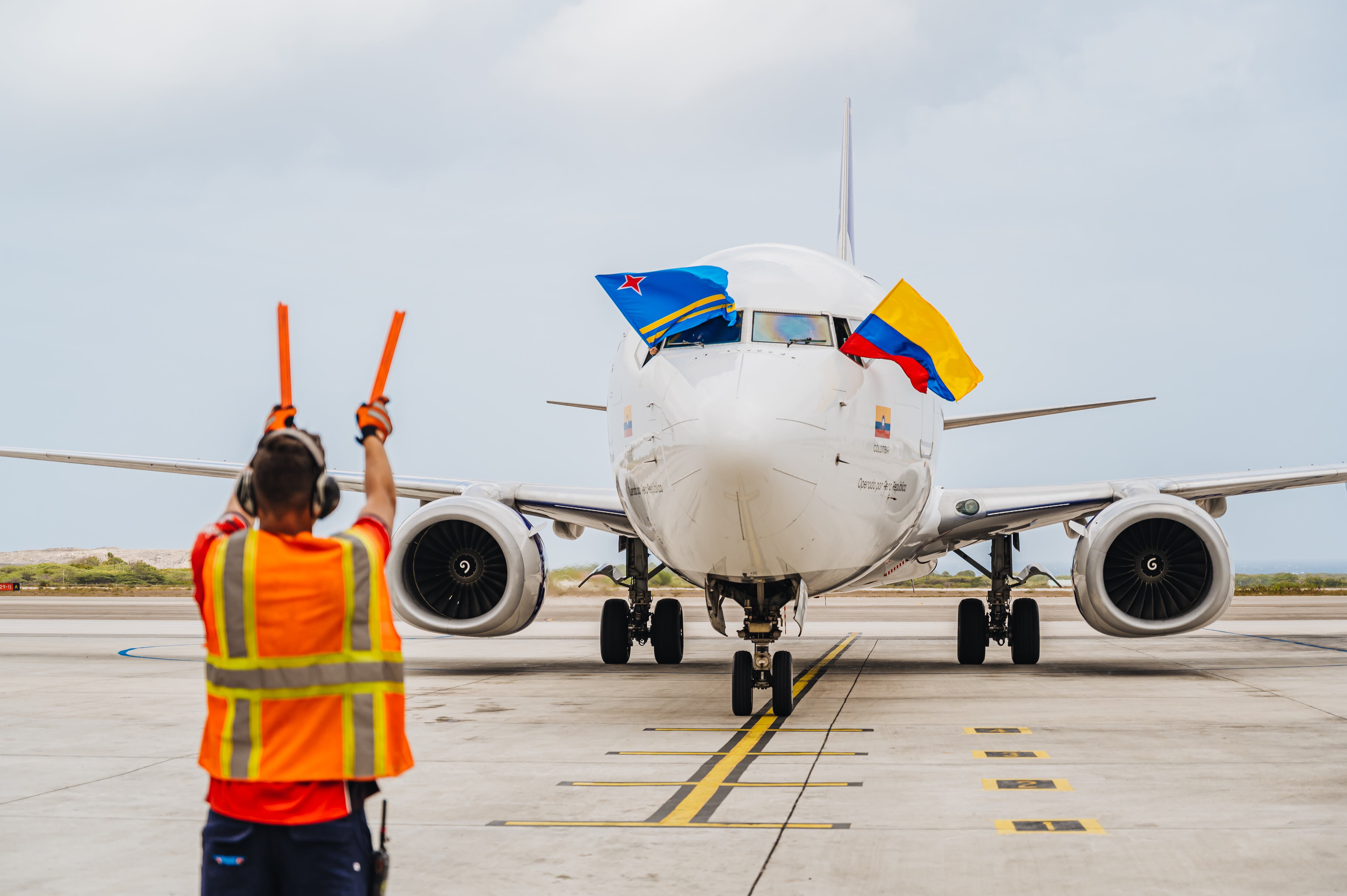 Vuelo inaugural de la nueva ruta de Wingo entre Cali y Aruba
