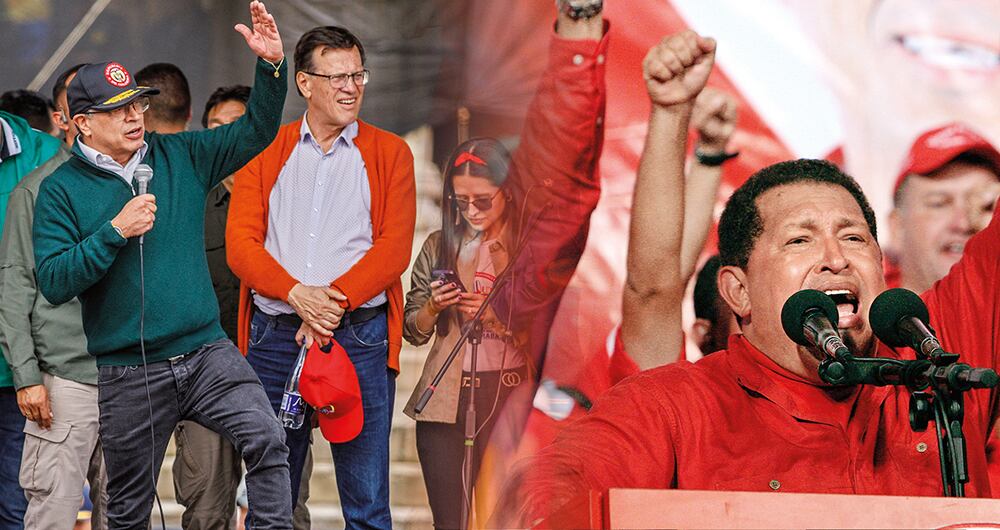    Aunque Gustavo Petro ha dicho que él no es el Hugo Chávez colombiano, cada día tienen más similitudes en sus discursos y en apelar al pueblo para acabar con la “oligarquía”. 