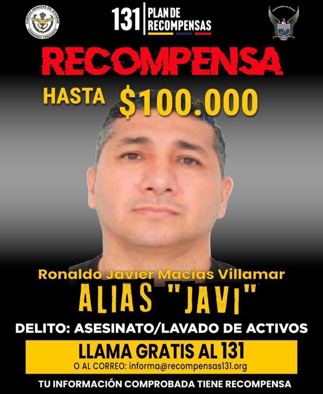 Alias Javi es requerido por las autoridades ecuatorianas