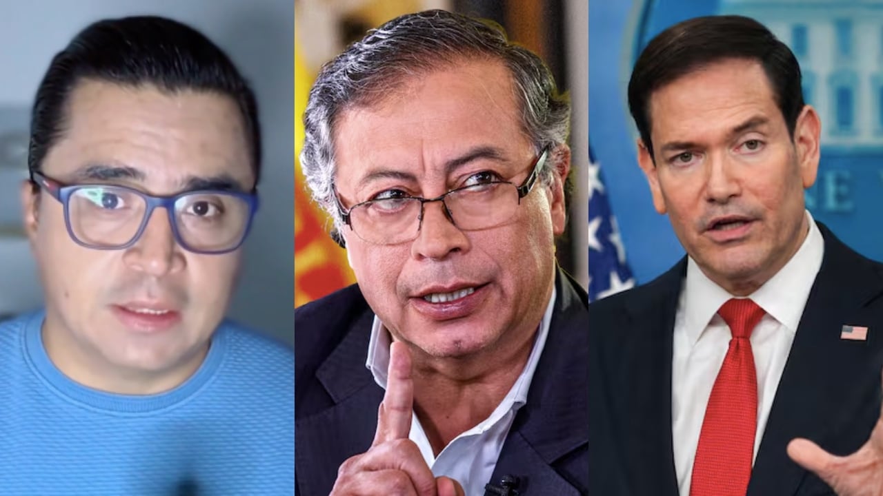 De izquierda a derecha: Beto Coral, Gustavo Petro y Marco Rubio.