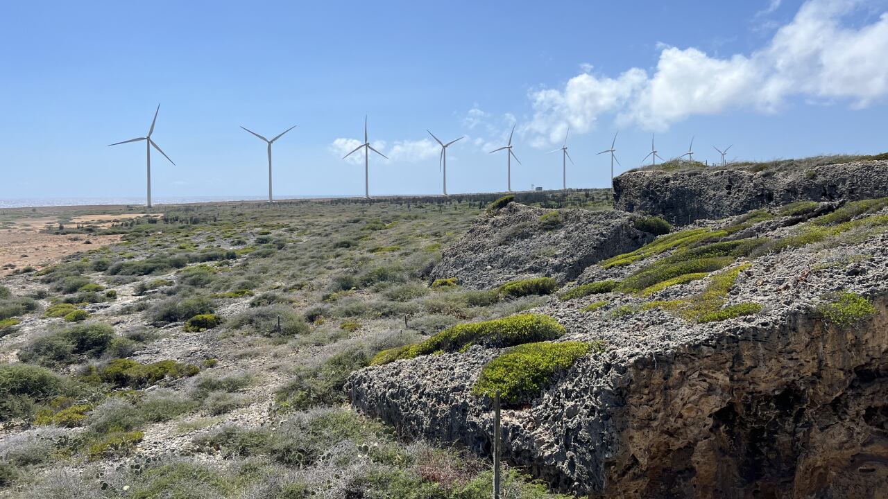 Aproximadamente, el 20 % de la electricidad se genera a partir de fuentes renovables. Por ejemplo, el parque eólico Vader Piet produce alrededor de un quinto de la energía consumida por la isla