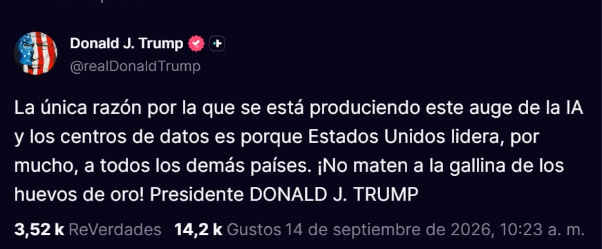 Donald Trump se pronunció sobre el crecimiento tecnológico y dejó un mensaje contundente.