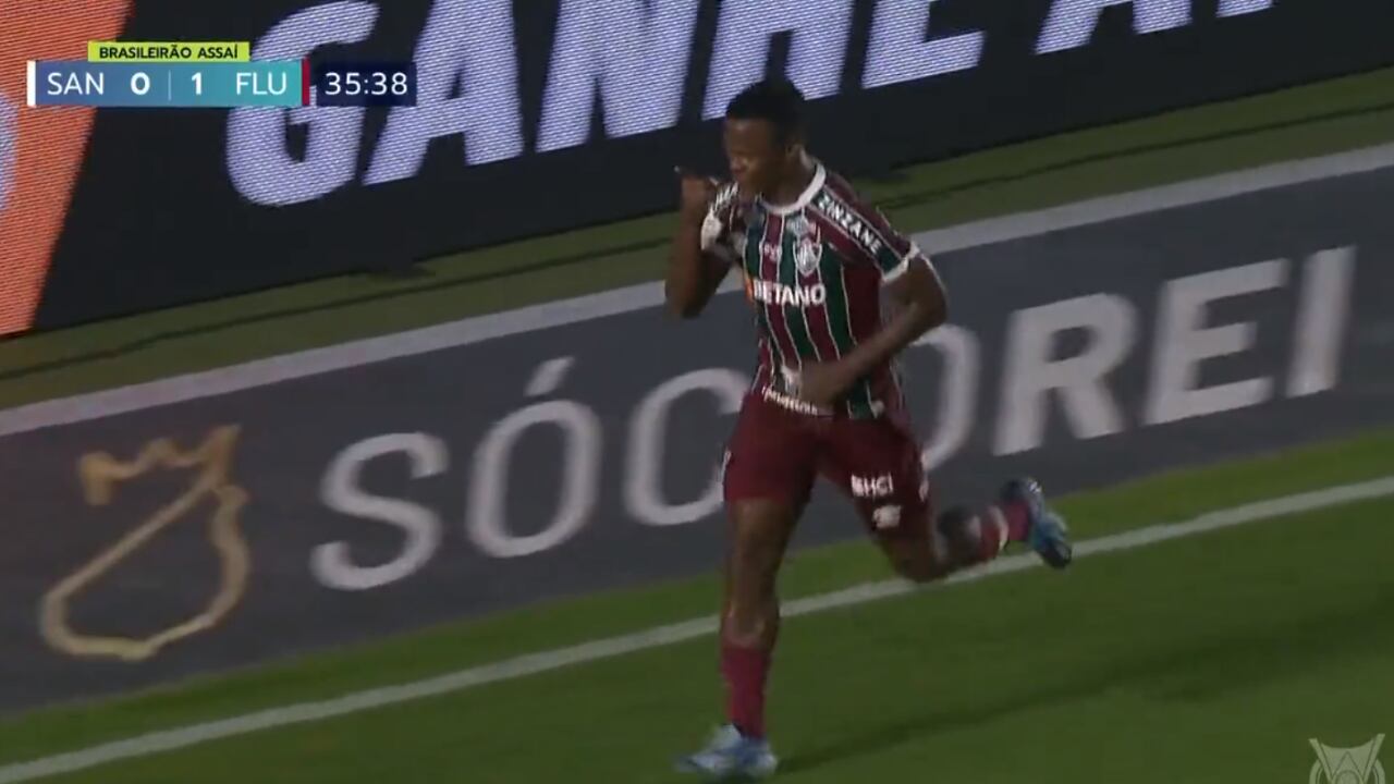 Jhon Arias sumó ante Santos su sexto gol en la temporada del Brasileirao