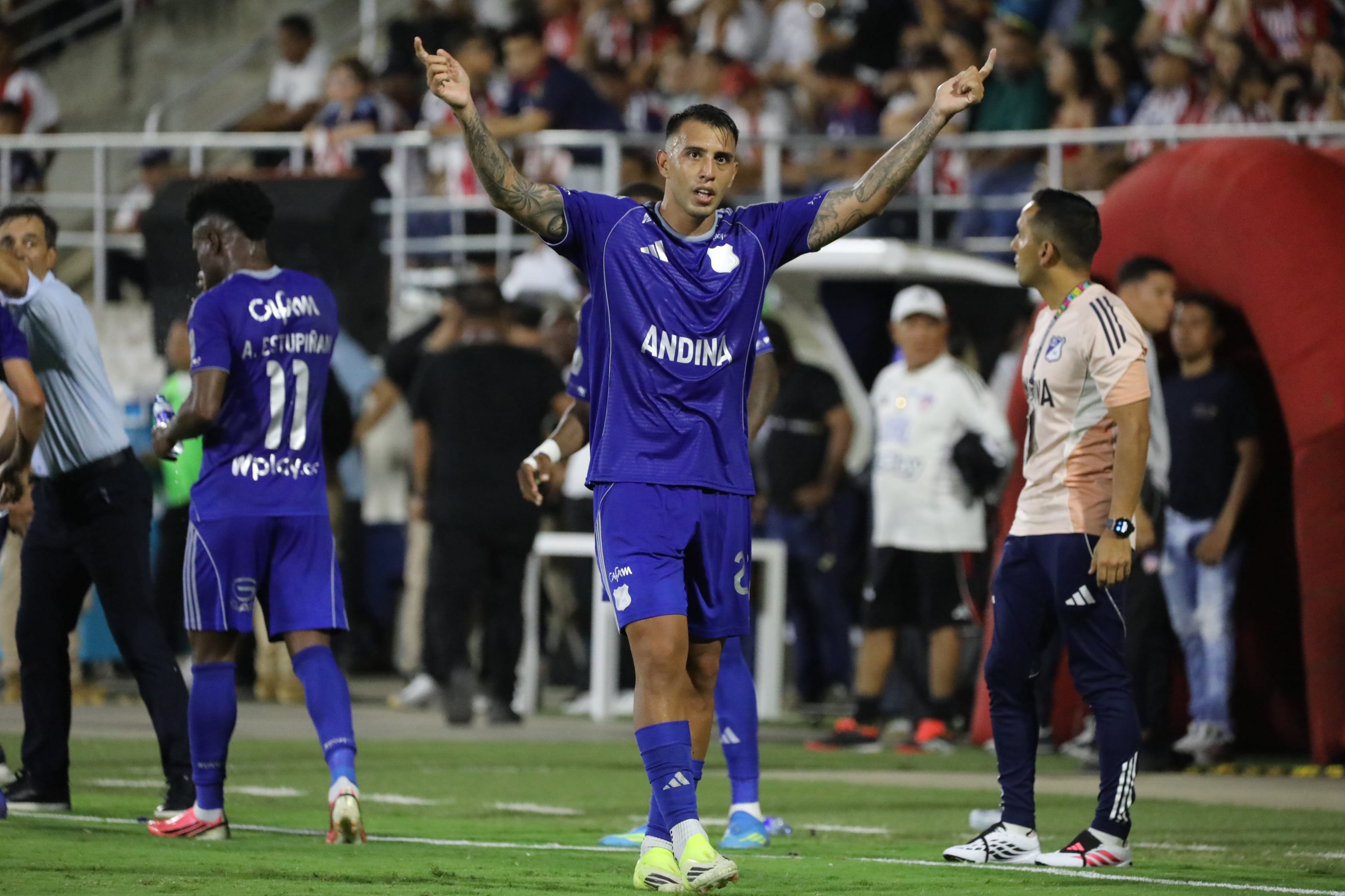 Contreras celebra el gol ante el Junior