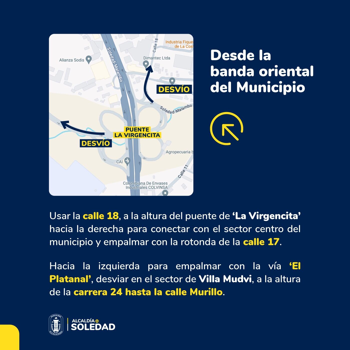 Desvíos que debe tener en cuenta.