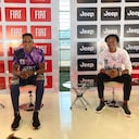 Yerry Mina y Juan Guillermo Cuadrado en un evento de Fiat y Jeep hablaron con la prensa sobre la Selección Colombia.