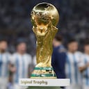 Trofeo del Mundial 2026 en la final de hace cuatro años en Catar