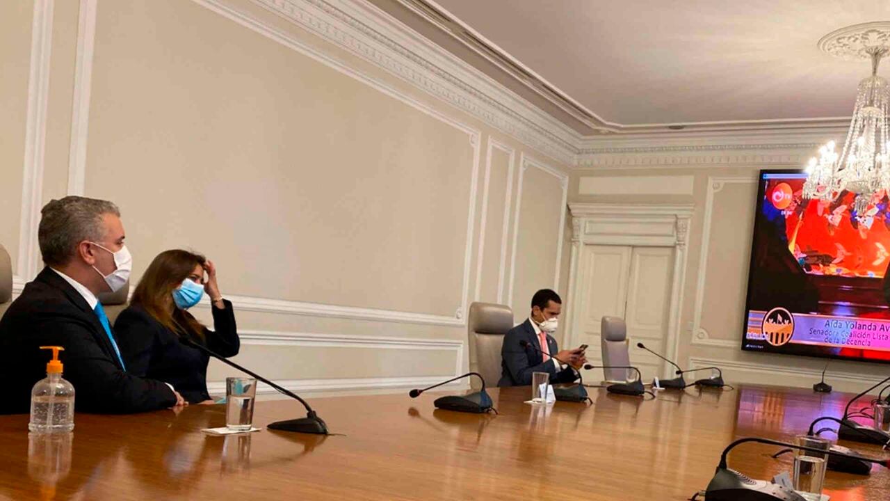 El presidente Iván Duque en la instalación del Congreso, el 20 de julio de 2020