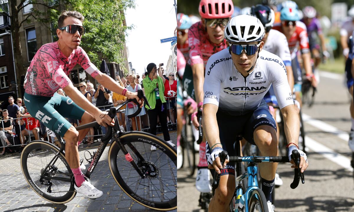 Rigoberto Urán y Miguel Ángel López. Vuelta a España 2022. Foto: Getty Images/Bas Czerwinski