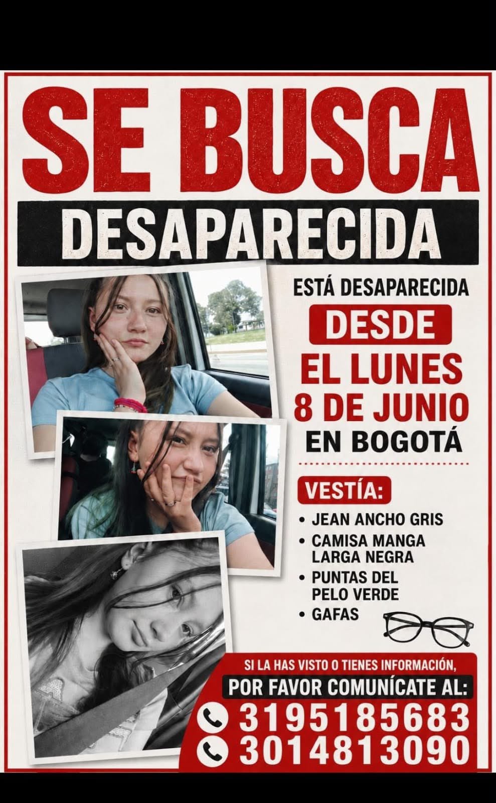 Panfleto de búsqueda Mariana Candela