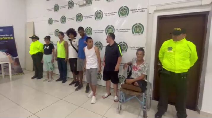 Presuntos integrantes de la banda delincuencial en Floridablanca.