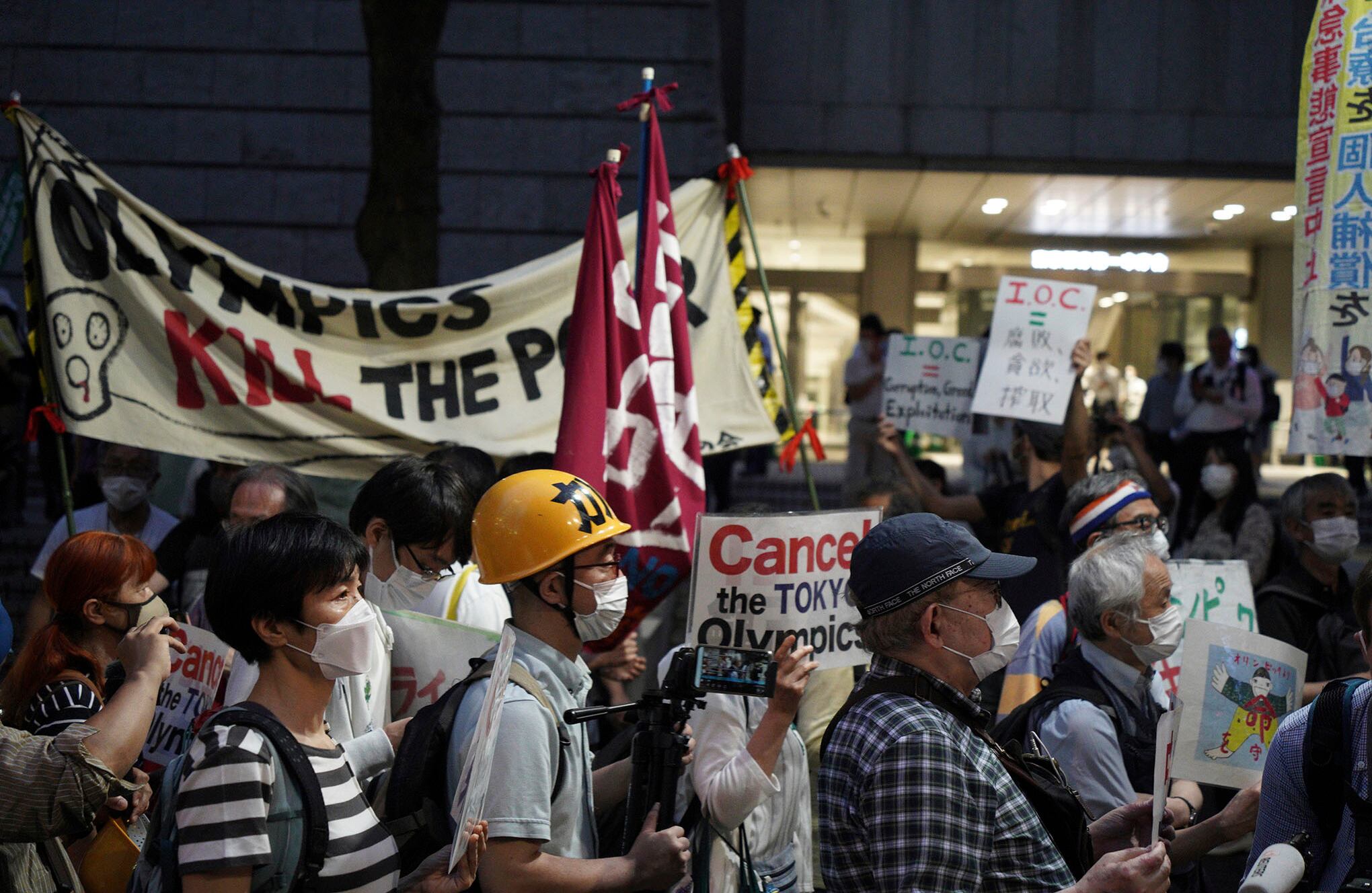 Protestas en contra de los juegos olímpicos en Japón.