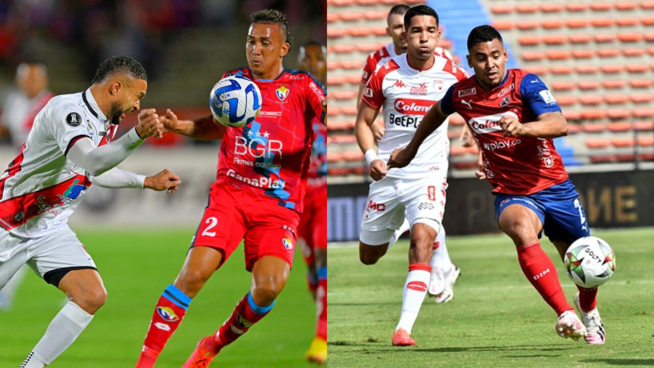 El Nacional de Ecuador y Nacional de Potosí definieron el rival del DIM en la Copa Libertadores. Foto 1: AFP. Foto 2: Dimayor.
