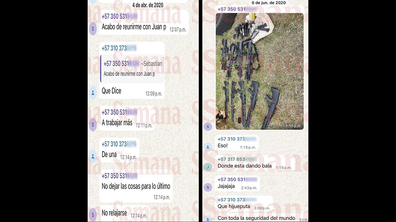 Conversaciones de WhatsApp en poder de la Fiscalía. Miguel Quintero (350531) y Álvaro Villada (310373).