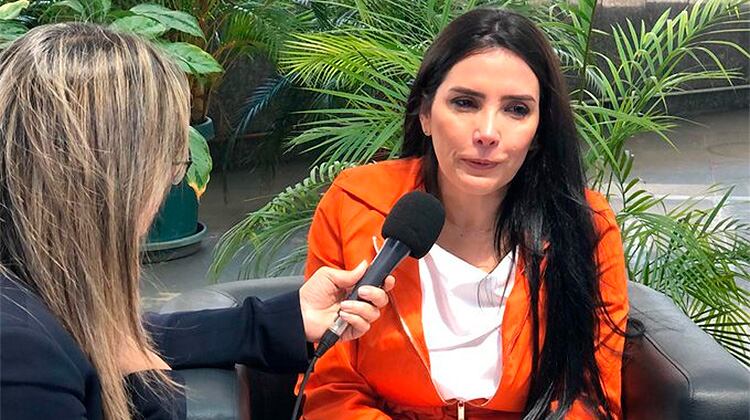 La excongresista Aida Merlano durante la entrevista que concedió a SEMANA desde Caracas (Venezuela)