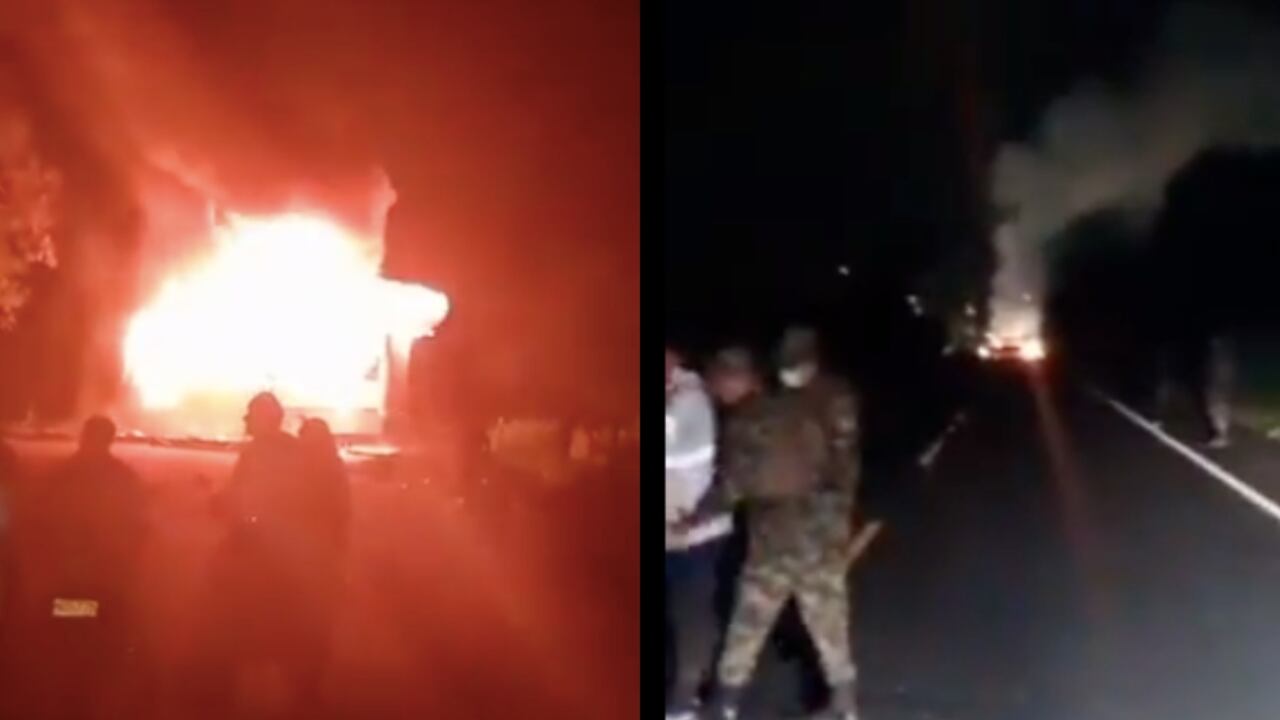 Bus incendiado
