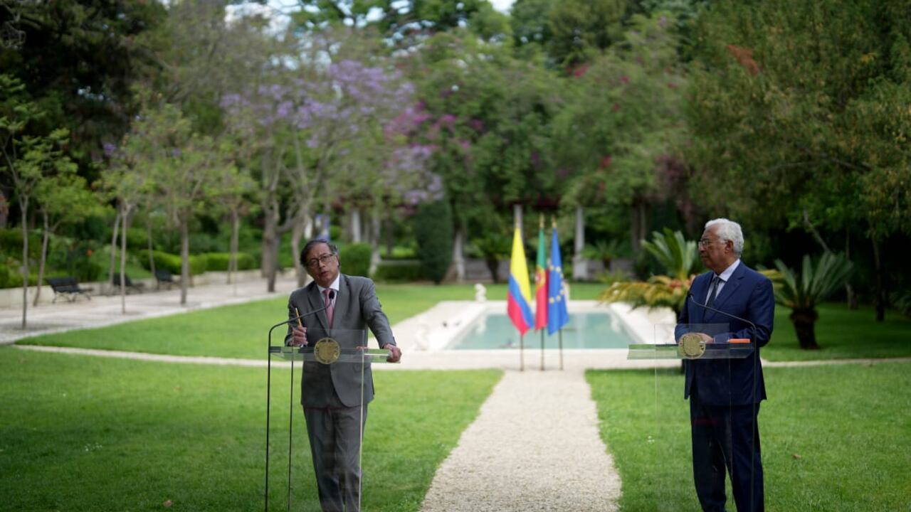 El presidente de Colombia Gustavo Petro junto con el Primer Ministro de Portugal, Antonio Costa.