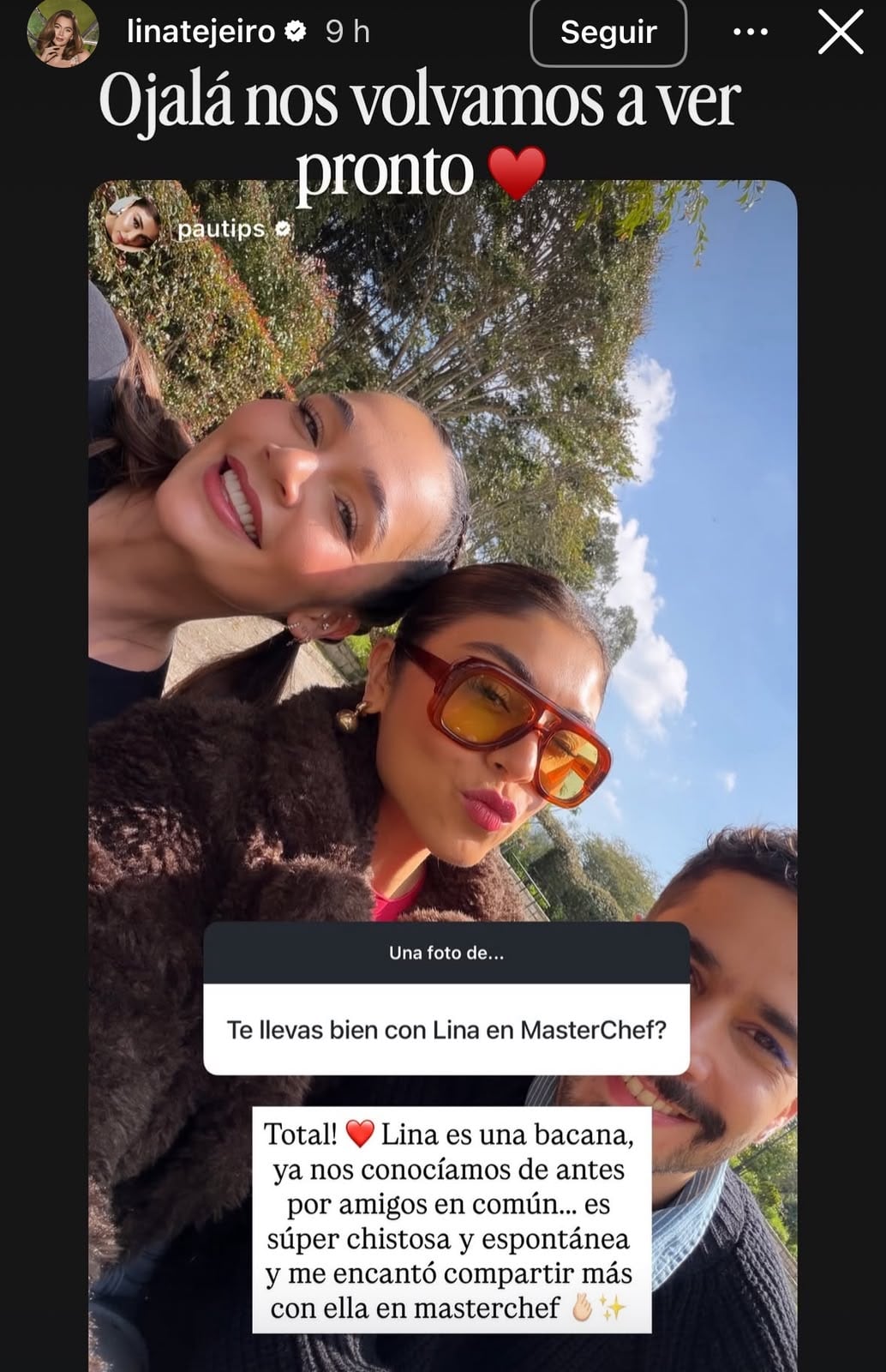 Pautips y Lina Tejeiro destaparon cómo fue su relación en el 'reality' del Canal RCN.