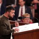 El presidente de Ucrania, Volodímir Zelenski en su discurso en el Congreso de Estados Unidos.
