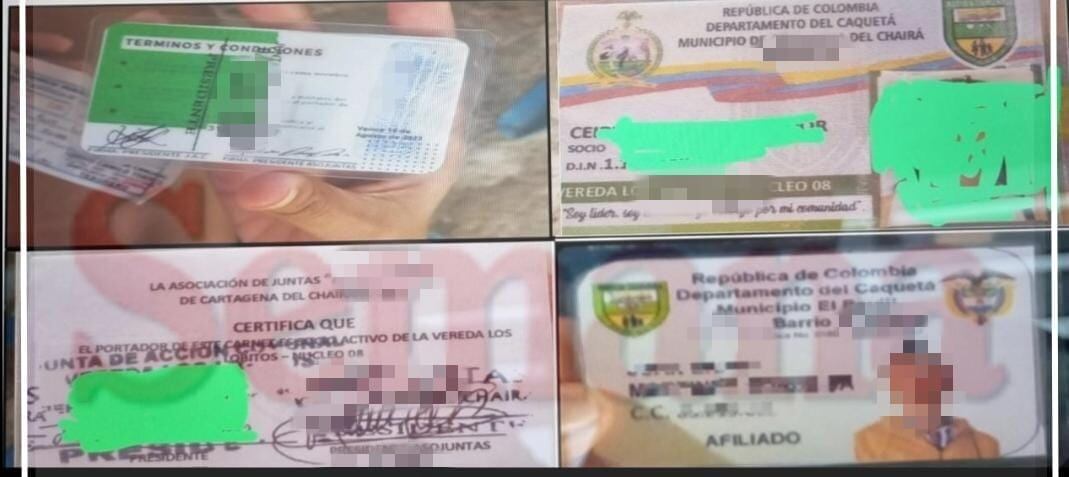 Exclusivo: el carné que le exigen las disidencias de Iván Mordisco a habitantes en el Caquetá para dejarlos entrar y salir de los municipios.