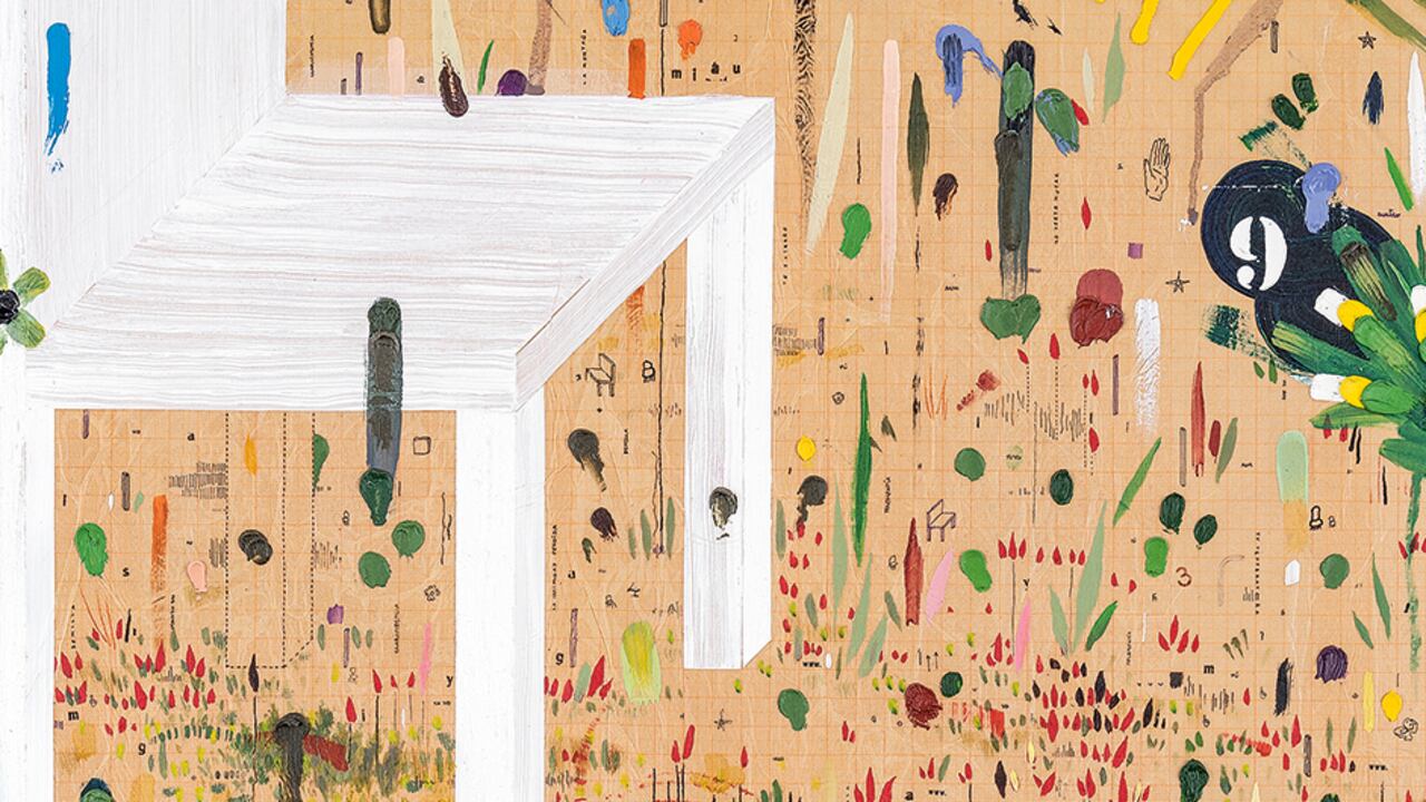 Alberto Miani (Bogotá, Colombia, 1991), Isis & Osiris, 2022, Oleo y tinta sobre papel85x55 cm. Galería Sextante. Miani es uno de los 300 artistas que se darán cita en la feria.