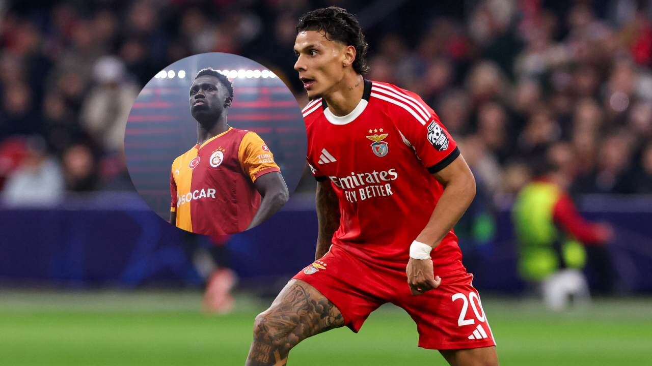 Richard Ríos con el Benfica y Dávinson Sánchez con el Galatasaray.