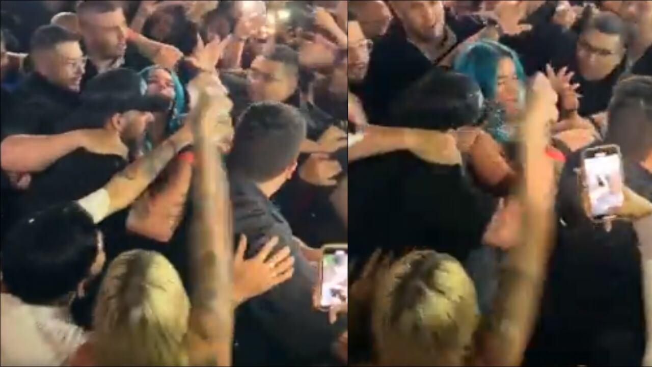 Una mujer arrojó cerveza a Karol G durante su visita al sector de Provenza, en Medellín.