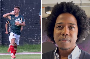 Carlos Sánchez (der.) habló del arranque de la Liga El Dorado (izq.)